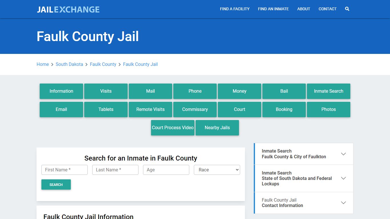 Faulk County Jail Roster Lookup, SD, Inmate Search